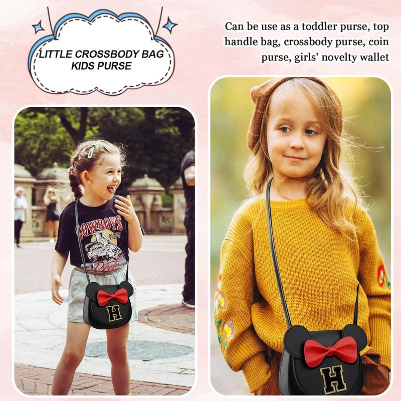 Iqimott Toddler Purse Girl Wallet for 2-10 Year Old Birthday Gift, Personalized Kids Little Mouse Ear Bow Crossbody Shoulder Purse - Image 5